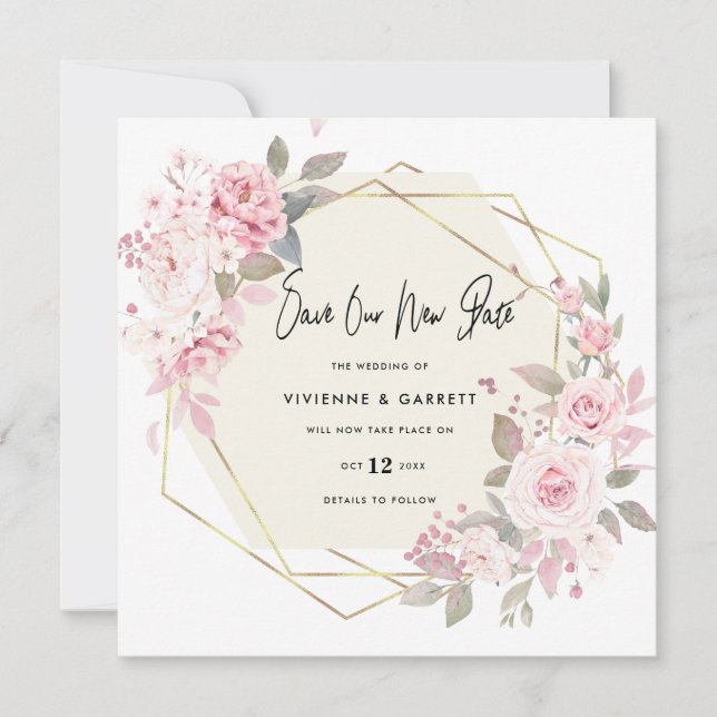 Verspätete Hochzeitsszenario Save The Date (Vorderseite)