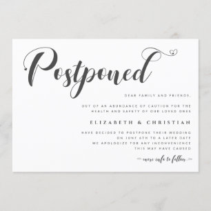 Verspätete Hochzeitstage ändern soziale Entfernung Einladung