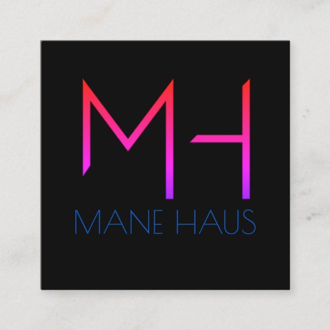 Verspätete Nacht Miami Quadratische Visitenkarte (Vorderseite)