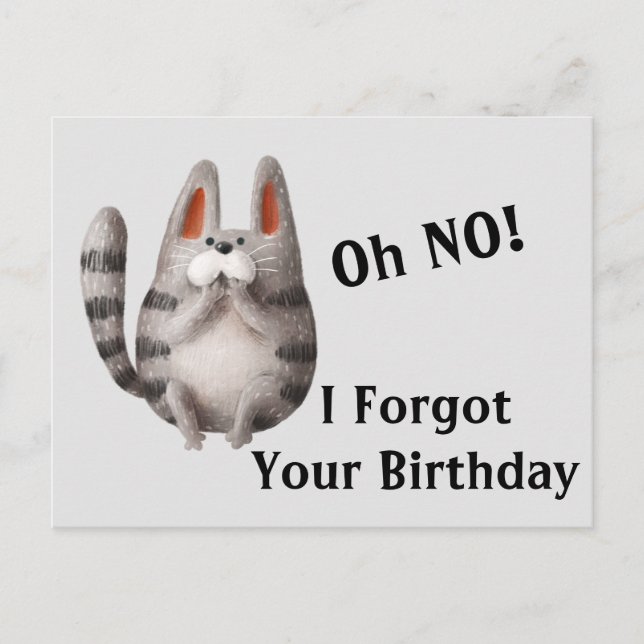 Verspäteter Geburtstag Postkarte (Vorderseite)