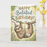 Verspätetes Happy Birthday Lustiger Langsamer Faul