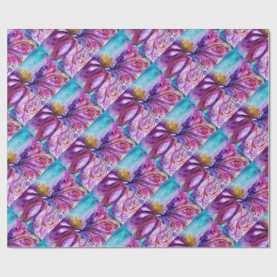 VERSPIELT SÜßE BLUMENFEE IN ROSA,GOLD FUNKEN GESCHENKPAPIER