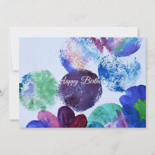 Verspielte Abstrakte Aquarell-Kreise Geburtstag Einladung