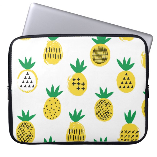 Verspielte Ananas: kinderfreundlich Vintag Laptopschutzhülle (Vorderseite)