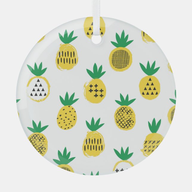 Verspielte Ananas: kinderfreundlich Vintag Ornament Aus Glas (Vorderseite)