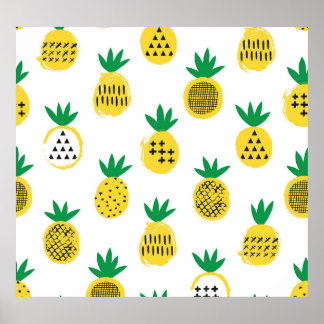 Verspielte Ananas: kinderfreundlich Vintag Poster