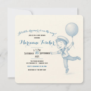 Verspielte Babyparty-Einladung für Jungen