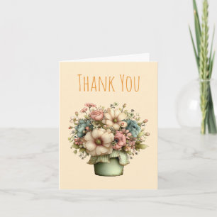 Verspielte Blumen in einem Pflanzkübel Cute Dankeskarte
