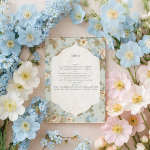 Verspielte Blumenmuster im Shabby-Chic-Stil Menükarte