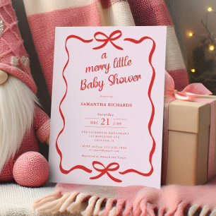 Verspielte Bögen rot pink Fröhliche Babyparty Einladung