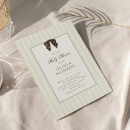 Verspielte braune Bogen gestreifte Babyparty Einladung