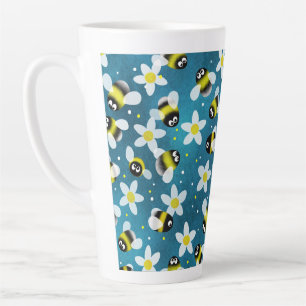Verspielte Buzzing Bees (Denim Blue) Milchtasse