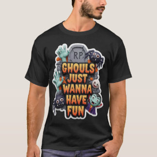 Verspielte Claymation-Halloween-Figuren und Text G T-Shirt