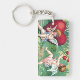 Verspielte Cupids Retro Süß Antike Valentinsherzen Schlüsselanhänger