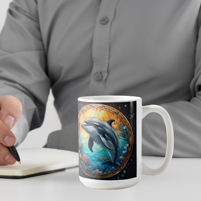 Verspielte Dolphin Kaffeetasse (Von Creator hochgeladen)