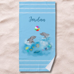 Verspielte Dolphin Volleyball Fun Girls Strandtuch