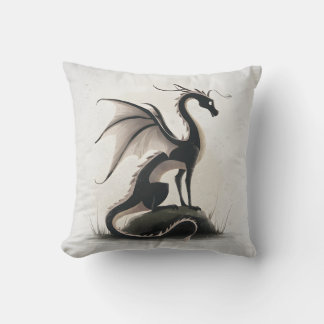 Verspielte Drachenillustration Kissen