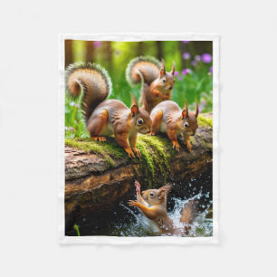Verspielte Eichhörnchen im Wald Natur Fleece Baby