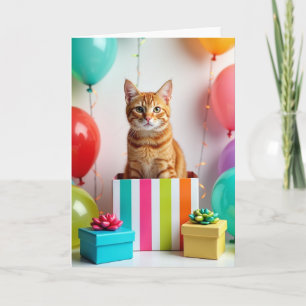 Verspielte Geburtstagskatze-Geschenkkarte Karte