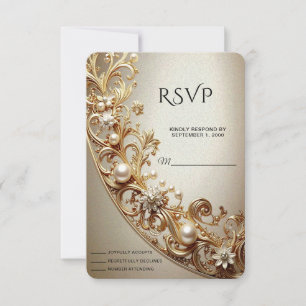 Verspielte Goldene RSVP-Karte RSVP Karte