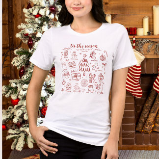 Verspielte handgezeichnete Doodle-Rotfärbung Tri-Blend Shirt