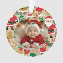 Verspielte Holiday Leckereien Foto Ornament - Ging