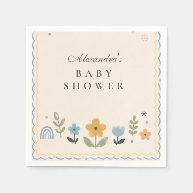 Verspielte Hummel-Baby-Party Serviette (Vorderseite)