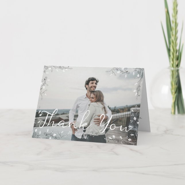 Verspielte illustrierte moderne handgeschriebene S Dankeskarte (Vorderseite)