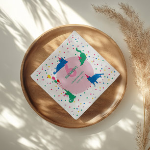 Verspielte Katzen zum perfekten Geburtstag Serviette