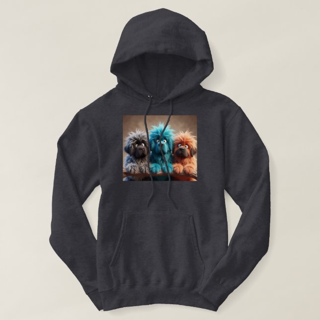 Verspielte Newfies Hoodie (Design vorne)