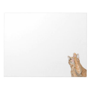 Verspielte orange getigerte Katze Notizblock