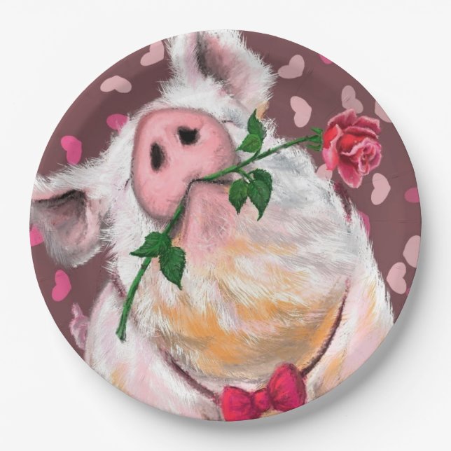 Verspielte Paper Teller Gentleman Pig Romantische  (Vorderseite)