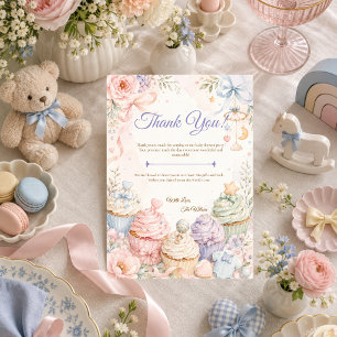 Verspielte Pastell-Baby-Party Dankeskarte