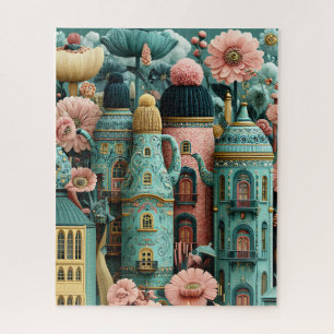 Verspielte Pastell-KI-Kunst mit gemütlichem gestri Puzzle