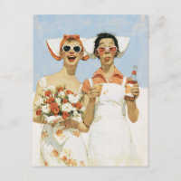 Verspielte Retro-Brautjungfern-Feier-Illustration