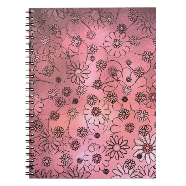 Verspielte rosa Blumen Notizblock (Vorderseite)