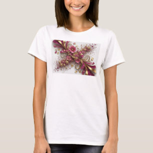 Verspielte rote ABSTRACT ART Tragbare Kunst T-Shirt