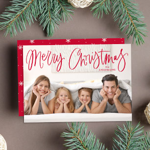 Verspielte rote Schrift Frohe Weihnachten Foto