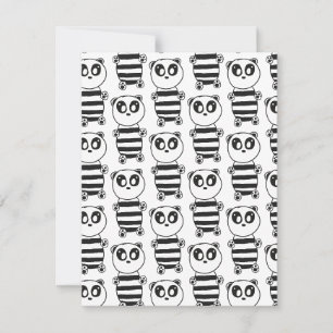 Verspielte Schwarz-Weiß-Panda-Kunst Ankündigung