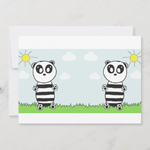 Verspielte Schwarz-Weiß-Panda-Kunst Feiertagskarte