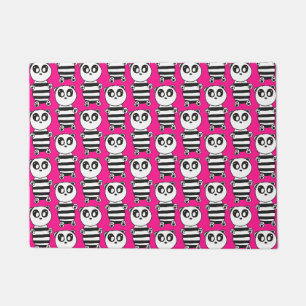 Verspielte Schwarz-Weiß-Panda-Kunst Fußmatte