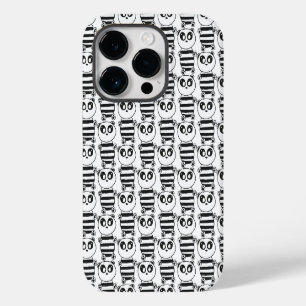 Verspielte Schwarz-Weiß-Panda-Kunst iPhone 14 Pro Hülle