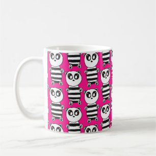 Verspielte Schwarz-Weiß-Panda-Kunst Kaffeetasse