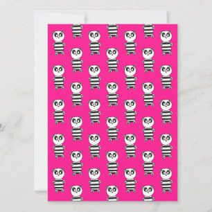 Verspielte Schwarz-Weiß-Panda-Kunst Karte