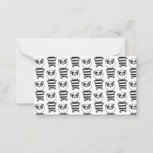 Verspielte Schwarz-Weiß-Panda-Kunst Mitteilungskarte
