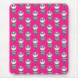 Verspielte Schwarz-Weiß-Panda-Kunst Mousepad