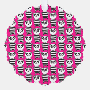 Verspielte Schwarz-Weiß-Panda-Kunst Ornament Karte