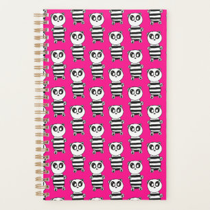 Verspielte Schwarz-Weiß-Panda-Kunst Planer