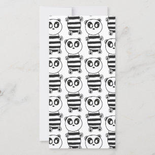 Verspielte Schwarz-Weiß-Panda-Kunst Save The Date
