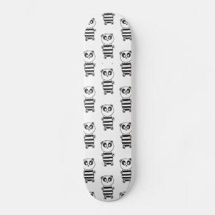 Verspielte Schwarz-Weiß-Panda-Kunst Skateboard